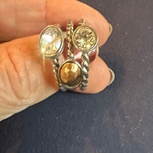 Brighton Silver and Gold-Toned Trio Ring